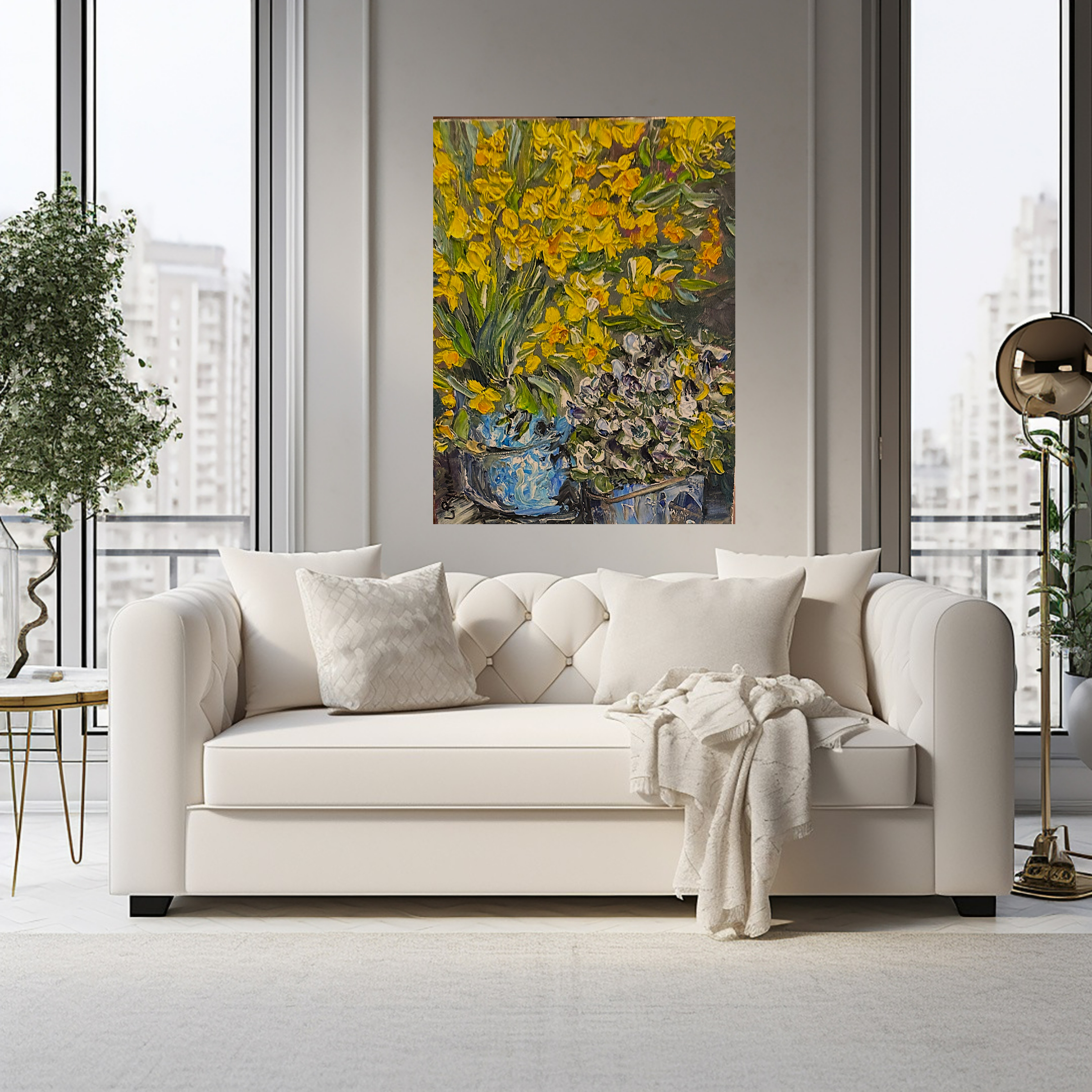 DAFFODILS AND PANSYS