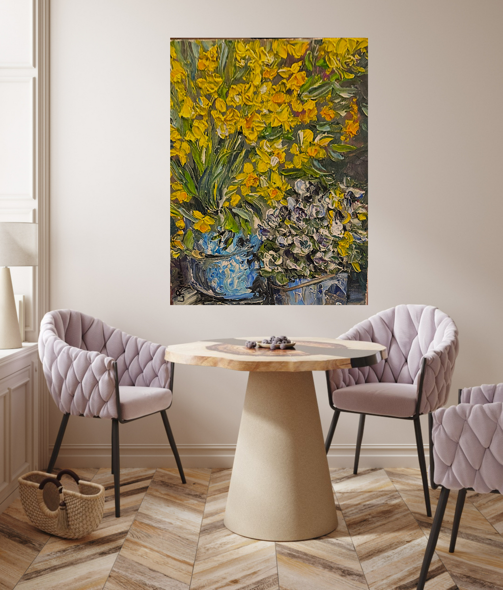 DAFFODILS AND PANSYS