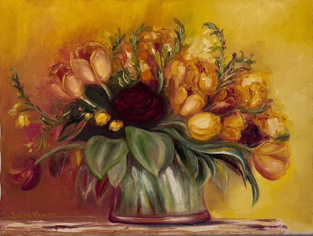 YELLOW LILYS AND RED ROSES